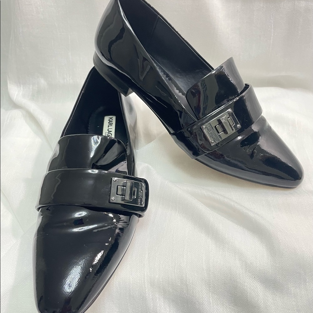 Karl Lagerfeld Paris Nelia Patent Leather Loafers - Picture 3 of 10